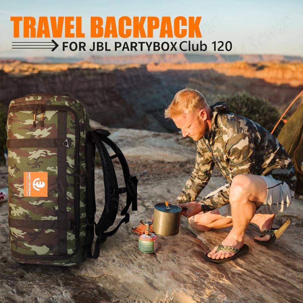 Shockproof Speaker Bag Carry Case for JBL Partybox Club 120 Speaker Travel Storage Case Portable Speaker Carry Tote Bag Backpack