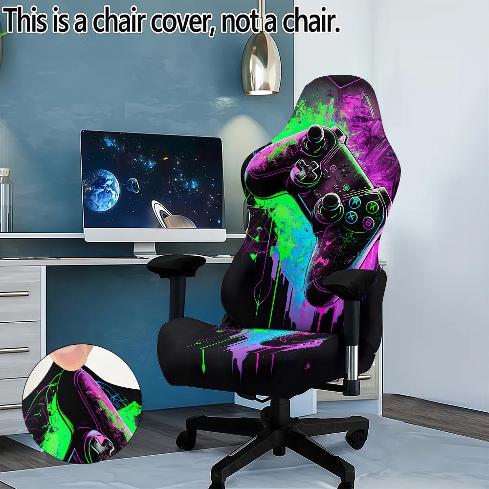 Fashion Print Gaming Seat Cover Backrest Cover Anti Dirty Protector Stretch Sports Computer Chair Cover Office Home Decoration