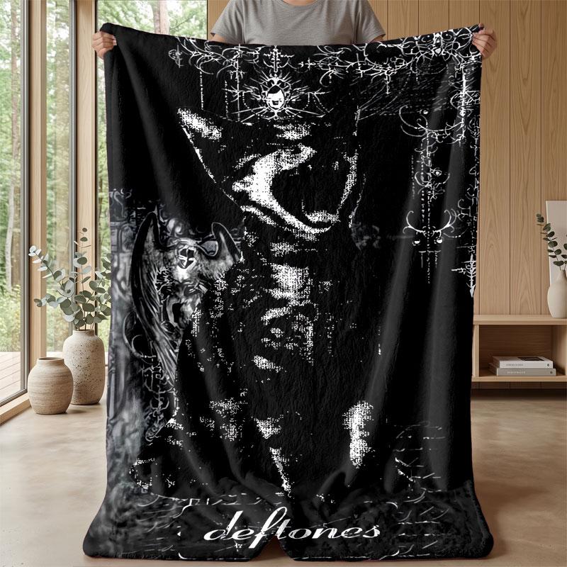 Soft Flannel Blanket Lightweight Cozy Bedroom Living Room CoverDeftones