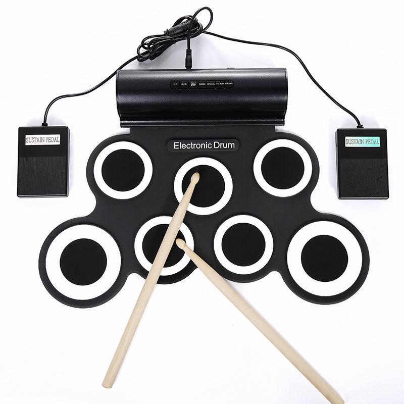 IWord Bluetooth Taşınabilir Elektronik Davul Seti Çocuklar için - Başlangıç Seviyesi Elle Rulo Perküsyon Enstrümanı