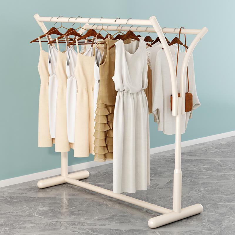 Floor-Standing Double-Row Clothing Rack for Men's, Women's, and Children's Apparel