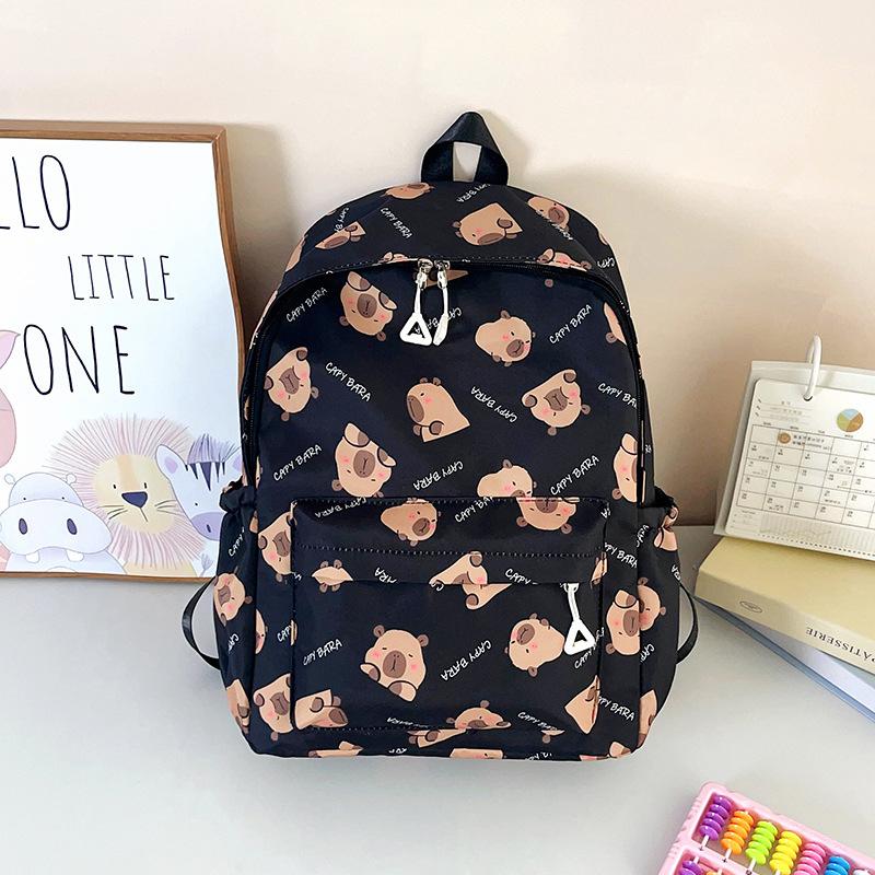 

Новый милый рюкзак большой вместимости с высокой ценностью, с принтом граффити, студенческий школьный рюкзак, модный универсальный дорожный рюкзак для женщин one size fits all чёрный