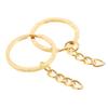 20 Peças/Lote 28Mm Comprimento Chave Correntes Douradas Prateadas Argola de Chaveiro Chaveiro Redondo