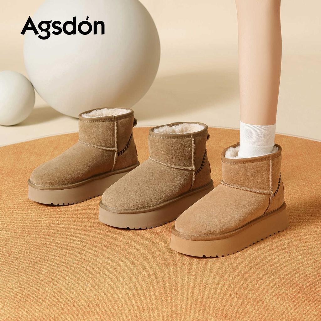 Platform snow boots new winter piled thickened bread cotton shoes casual fluffy boots