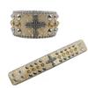 Sparkling Rhinestone Trendy Bracelet - Women's Hip Hop Rapper Style Leather Bangle