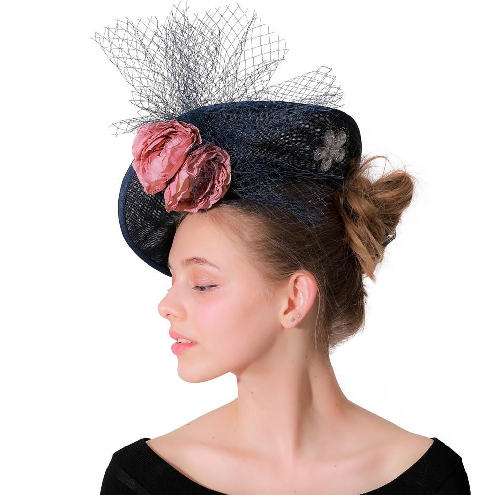 British Banquet Flower Mesh Headgear Aristocratic Racing Festival Top Hat European And American Retro New First Hand