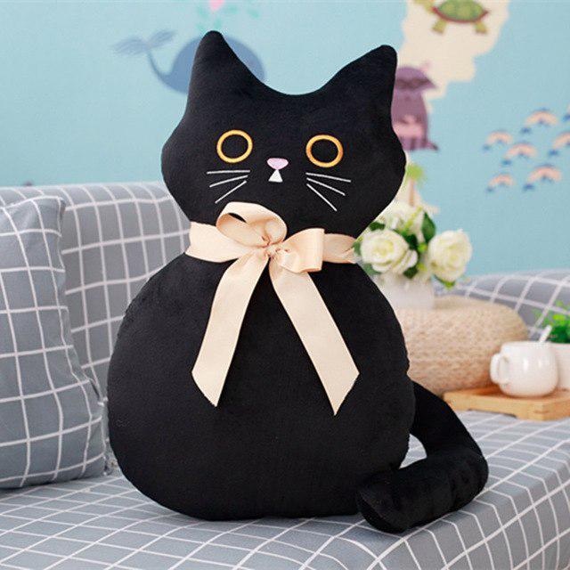 53cm Kawaii Long Tail Cat Plush Toys Stuffed Cute Animal Cat Doll With Bowknot 4 Colors Soft Pillow