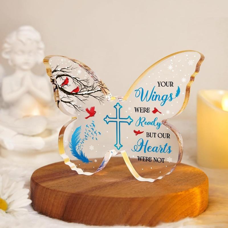 Red Cardinal & Butterfly Memorial - Sympathy Centerpiece for Loss of Mother or Father