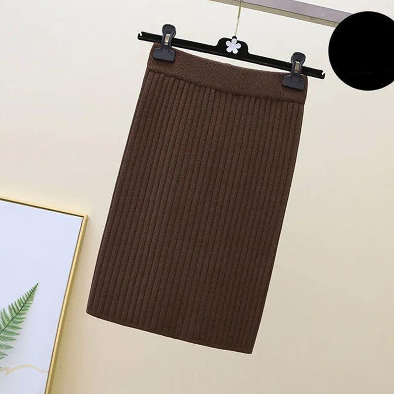 

Elastic Waist Slit Hip Hugging Short Skirt Elastic Waist Slit Sheath Skirt COFFEE One size