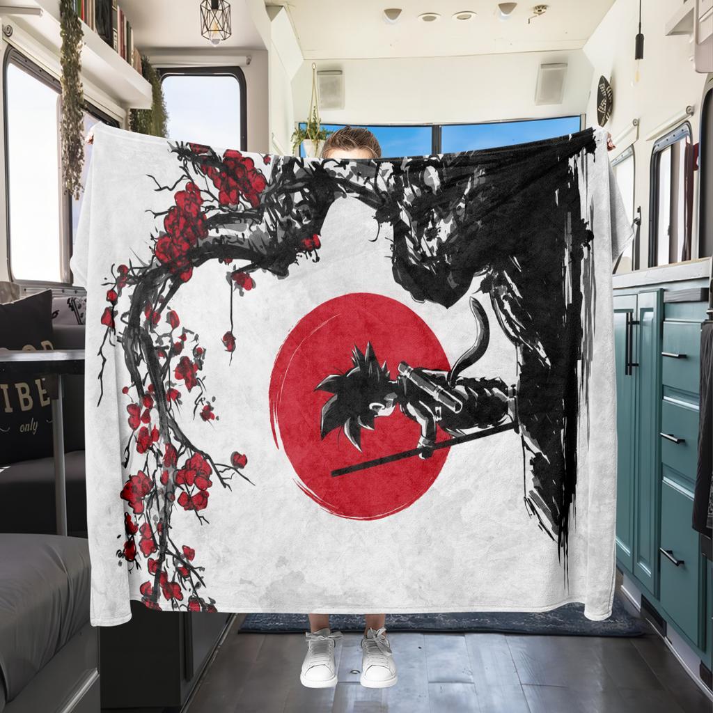 1PC DRAGON BALL Print Flannel Blanket, High Quality All Seasons, Home Decor, Warmth and Comfort, Perfect for Christmas Gifts