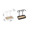 Portable Jewelry Display Rack Earrings Necklaces Storage Rack Key With Wooden Base Hanging Holder Desktop Organizer