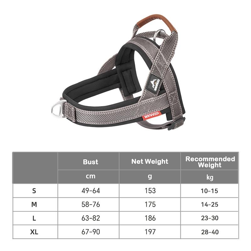 

Dog Nylon Reflective Harness No Choke Escape Proof Heavy Duty Durable Pet Vest Harness for Large Dogs Outdoor Walking Training S