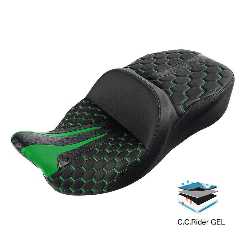 Motorcycle Driver Passenger Gel Seat For Harley Touring Glide 2009-2023