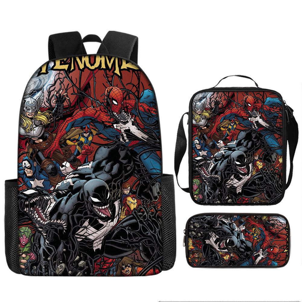 Spider-Man Cartoon Backpack Parallel World Student Cartoon Backpack Children'S School Bag Pencil Case