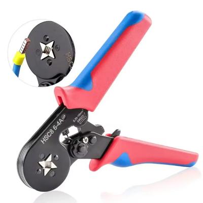 End-Sleeves Ferrule Crimping Tools HSC8 6-4A Self-Adjustable AWG23-7/0.25-10mm2 Square Ratcheting Wire Crimping Plier