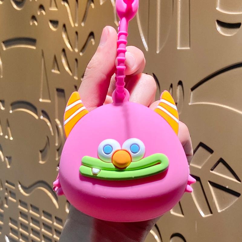 Creative Little Devil Silicone Coin Purse Keychain – Card Holder, Wallet & Pendant Ornament Gift Single OPP Bag Packaging