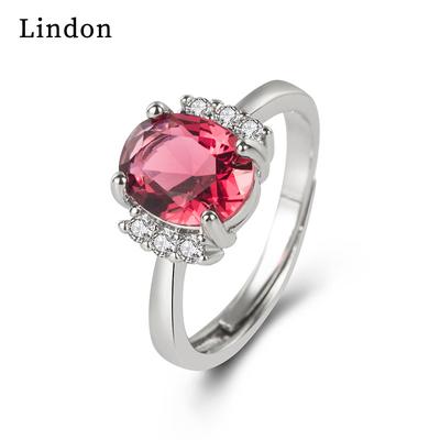 Lindon Classic Copper Alloy Zircon Ring Ladies Jewelry Wedding Promise Party Gift
