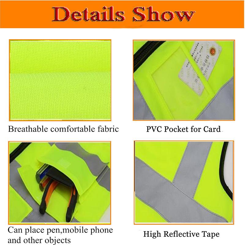 Reflective Safety Vest Custom LOGO TEXT High Visibility Work Vest Construction Work Uniforms Engineer Safety Vest