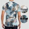 Men's Short Sleeve Cycling Neck Zip Breathable Quick Dry Printed for Road Bike
