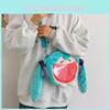 Miku Hatsune Plush Cartoon Shoulder Bag Zipper Design Adjustable Strap Shoulder