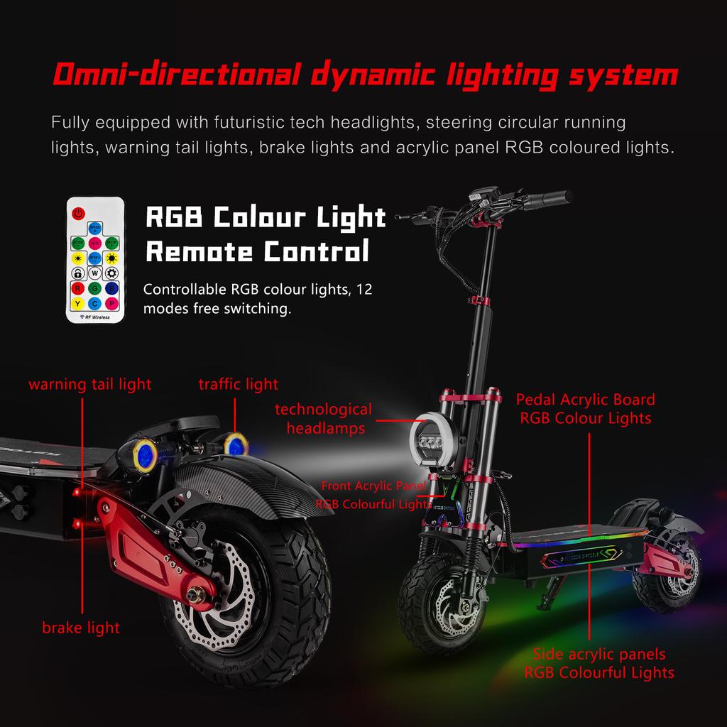 BOYUEDA S5 E-Scooter 6000W Motor 60V38AH Battery Bluetooth APP Connection Electric Scooter Smart NFC Function 11" Off-Road Tire