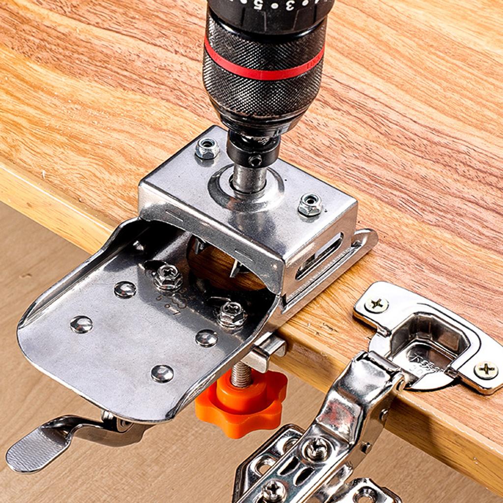 35mm Hinge Boring Jig Kit Stainless Steel Hole Opener Template For Woodworking Hole Puncher Drilling Guide Locator
