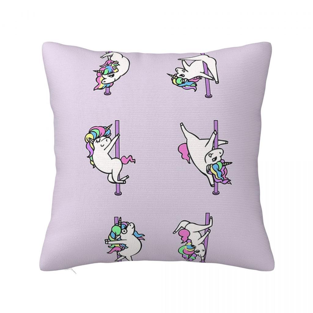 Unicorn Pole Dancing Club Square Pillowcase Pillow Cover Polyester Cushion Decor Comfort Throw Pillow for Home Car