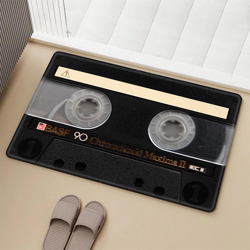 Vintage Cassette Music Tape Mat for Hallway Prayer Rug Carpets Living Room Carpet Rugs Doormat Entrance Door Home Bath Foot Mats