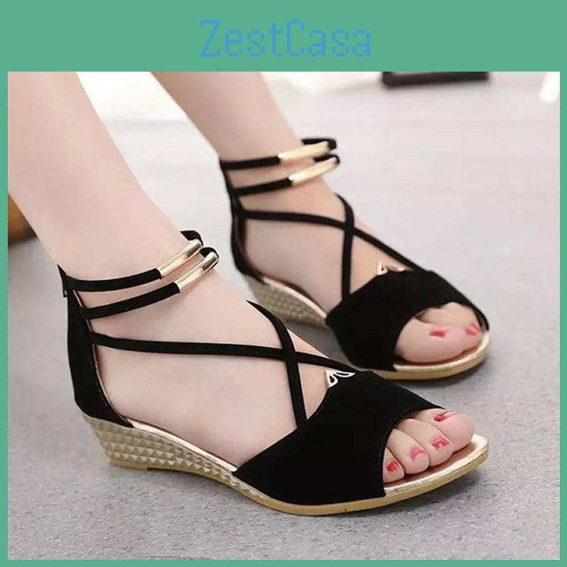 Summer Toe Women Peep Sandals Shoes Women Wedges Sandals Summer Holiday Ladies Wedge Shoes