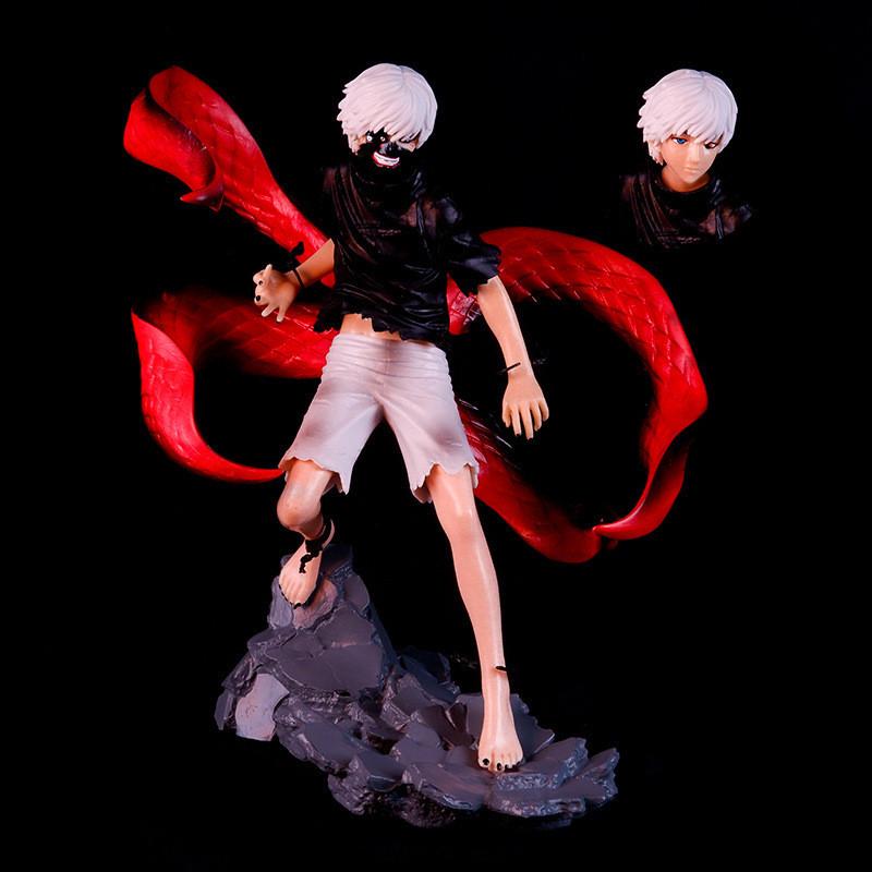 Detailed Tokyo Ghoul Kaneki Ken Collectible Figurine With Replaceable Masks 21cm Size