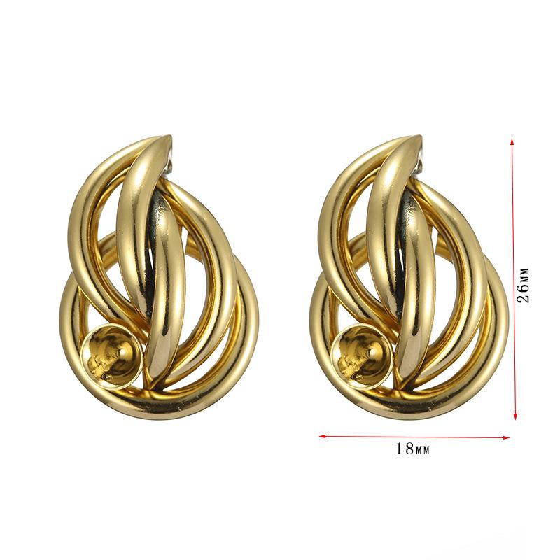 European and American INS retro style personalized design earneedle stainless steel earrings plated irregular love stud earrings