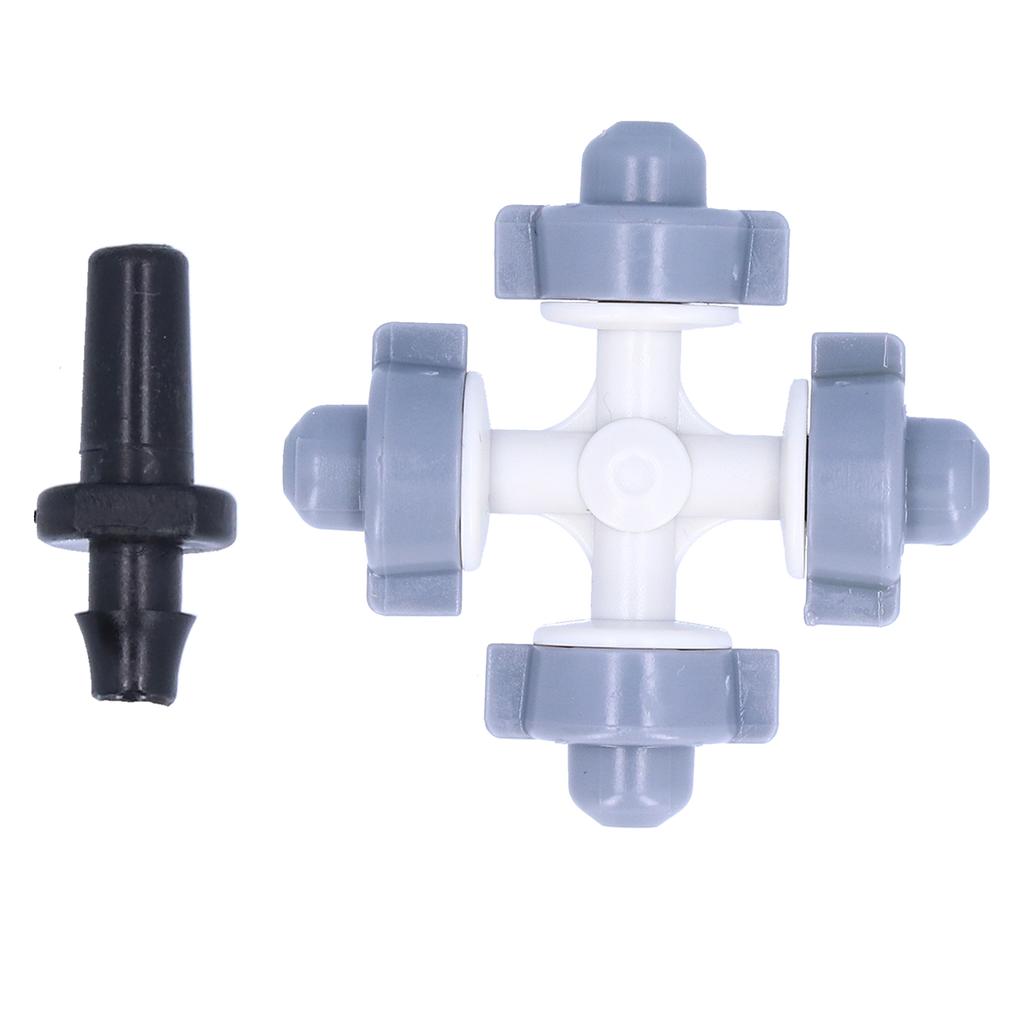 50Set 4 Outlet Sprayer Nozzle Misting Hanging Sprinkler Irrigation Accessory Gray