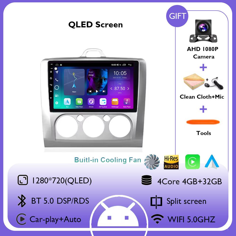 

9 4G+WiFi Car Radio for Ford Focus Exi MT Mk2 MK3 2004 - 2011 Multimedia Player Android 14 GPS Navigation Head Unit No 2DIN