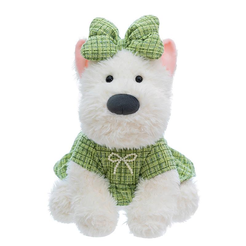 Cute Little Fragrant Style Western Highland Plush Toy Girl Birthday Gift Plaid Skirt Dog Office Doll