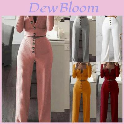 Stylish Women Tracksuit Cropped Top And Pants Set Comfortable Loungewear Collection Size 6-18