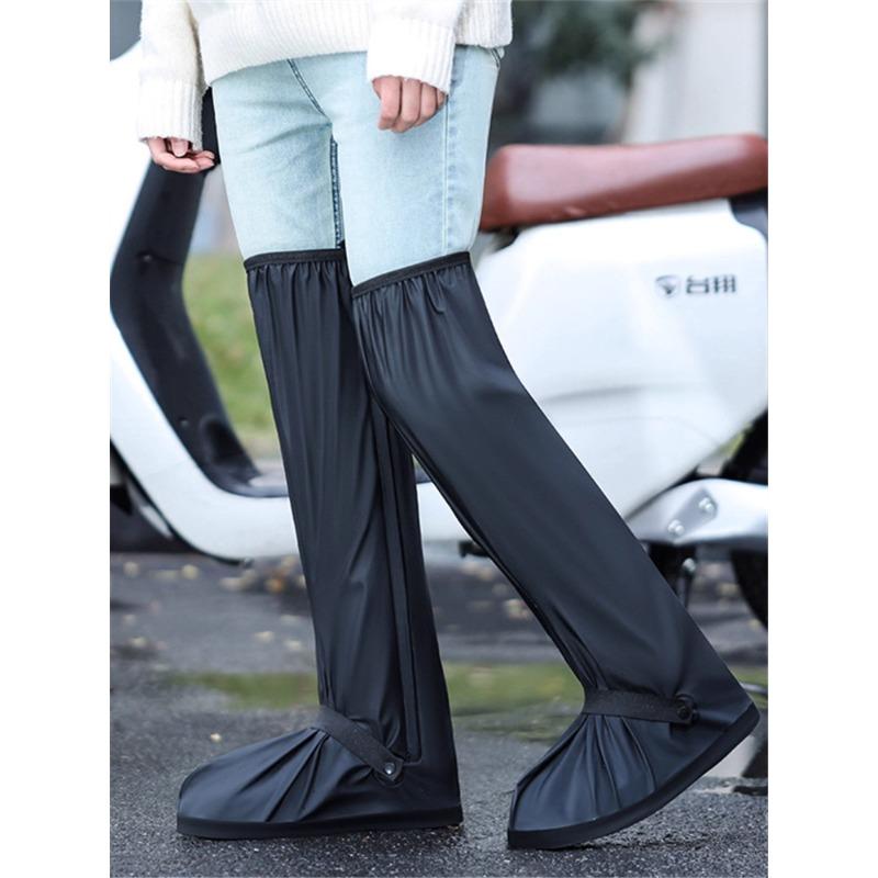 

Водонепроницаемые и противоскользящие дождевые бахилы для мужчин, универсальные, утолщенные, износостойкие, до колена, высокие, длинные S (applicable to 36-37 shoe size) чёрный