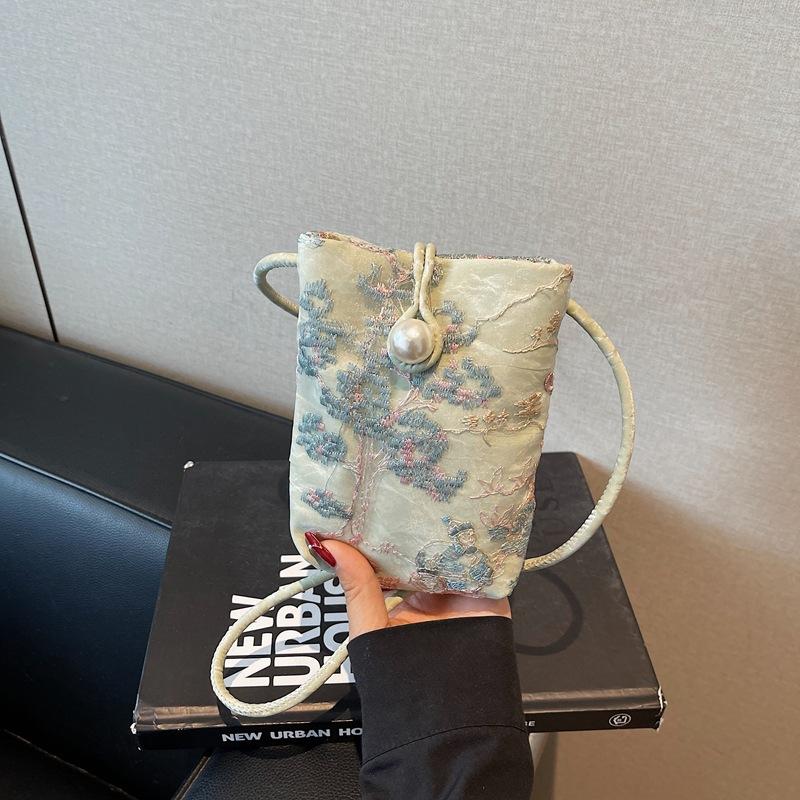 Shoulder Bag Embroidery Mobile Phone Bag Crossbody Bag Casual Bucket Small Bag