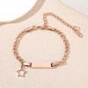 Cuban Chain Hollow Star Stainless Steel Bracelet with Laser Engraving