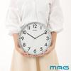 MAG Wall Clock Analog Silent Continuous Second Hand Simple Diameter 30.0cm Silver Leon W-802A SM-Z Noah Precision