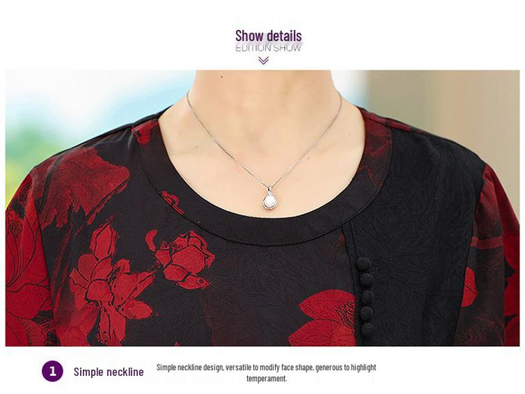 Set de vară din două piese pentru femei în vârstă: Tricou cu mânecă scurtă și pantaloni pentru vârstele 60-80