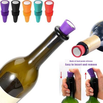 Wine Stopper – Silicone Wine Bottle Stoppers with Grip Top, Reusable Beverage Sealer Corks for Keeping Wine and Champagne Fresh