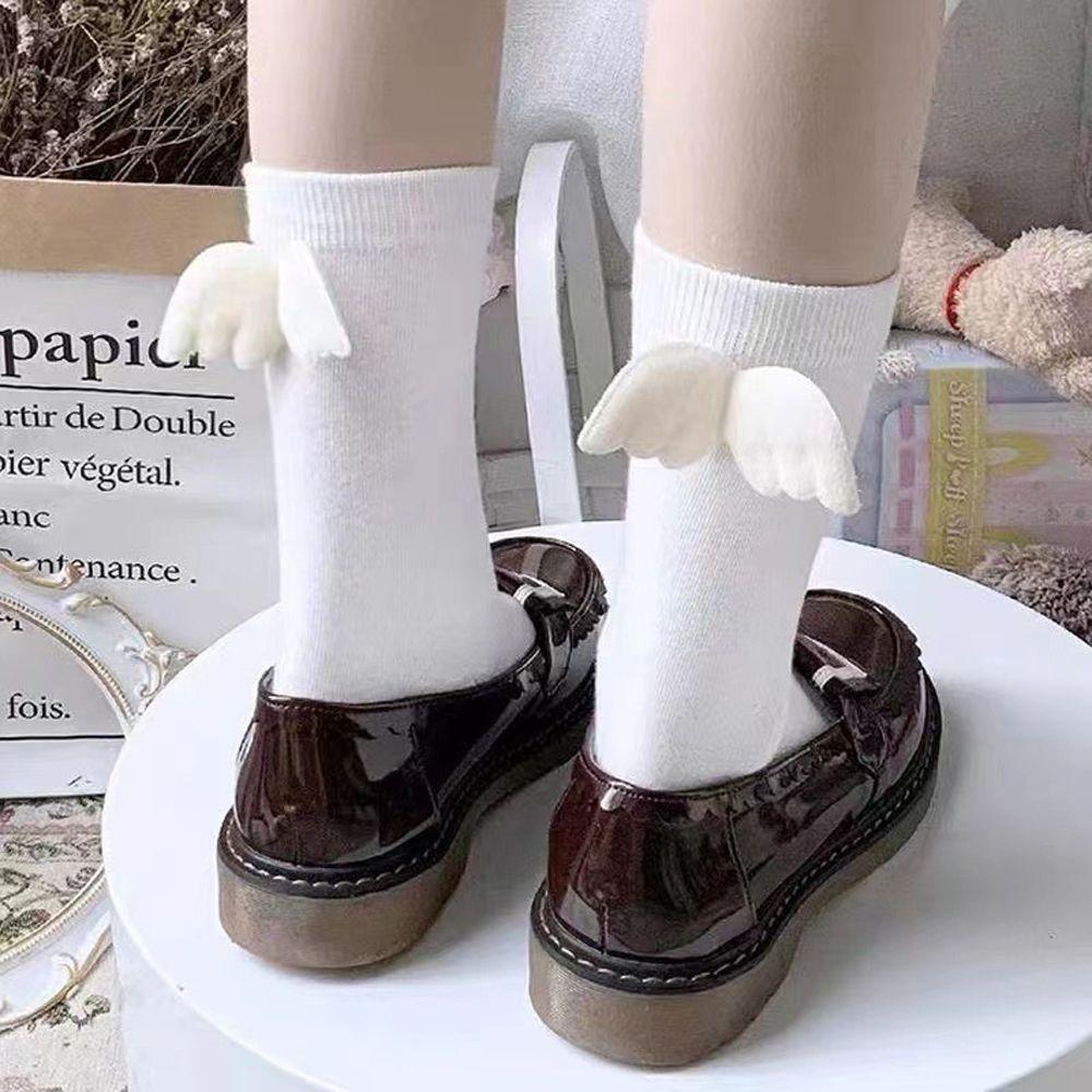 

Смешные носки в подарок парню хлопковые женские носки носки-хвастуны носки с крыльями ангела белые носки Лолита