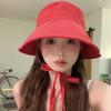 UV Protection Lace-up Sunshade Hat Thin Bucket Cap Casual Wide Brim Fisherman Hat Hiking