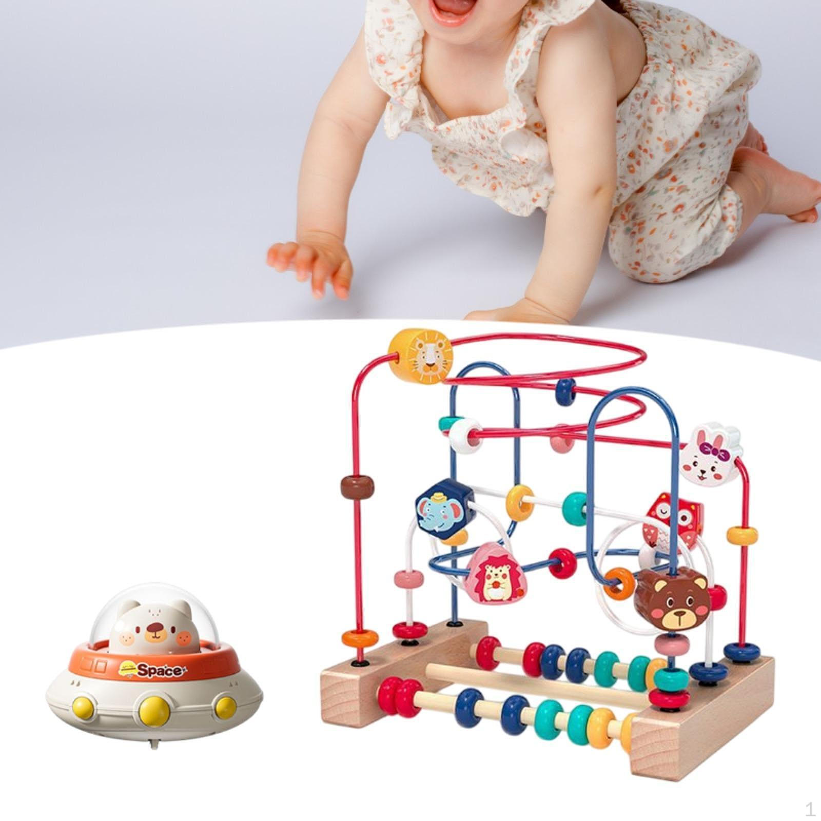 

Игрушка-лабиринт из бисера, обучающая, для детей от 3 лет и старше, деревянная, для дошкольников, подарки на день рождения, развивающая способность к хватанию и счету with push car