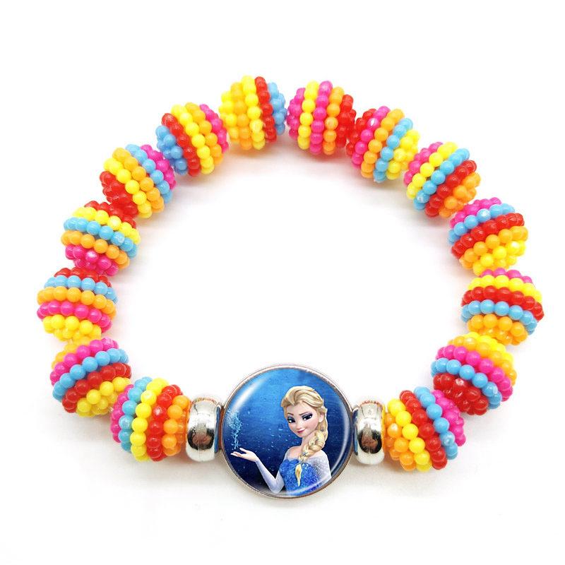 Frozen Princess Elsa Rainbow Beaded Retractable Children's Bracelet