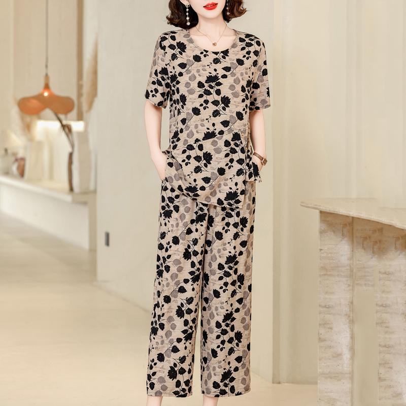 Women's Plus Size Printed 2-Piece Set – Casual Summer Outfit (XL-5XL)