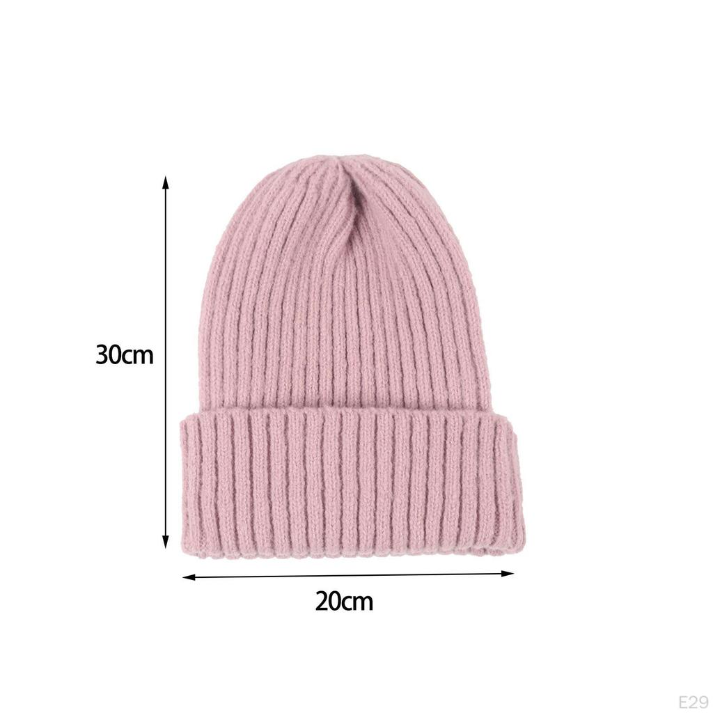 Knitted Winter Hat Beanie Soft Roll Up Edge Hats for Casual and Formal Occassion, a Size