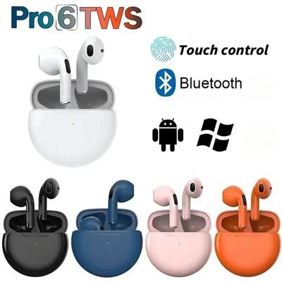 Pro 6 TWS Bluetooth-Kopfhörer Kabelloses Bluetooth-Headset Geräuschunterdrückende Ohrhörer mit Mikrofon Pro6 Kabellose Kopfhörer für iPhone