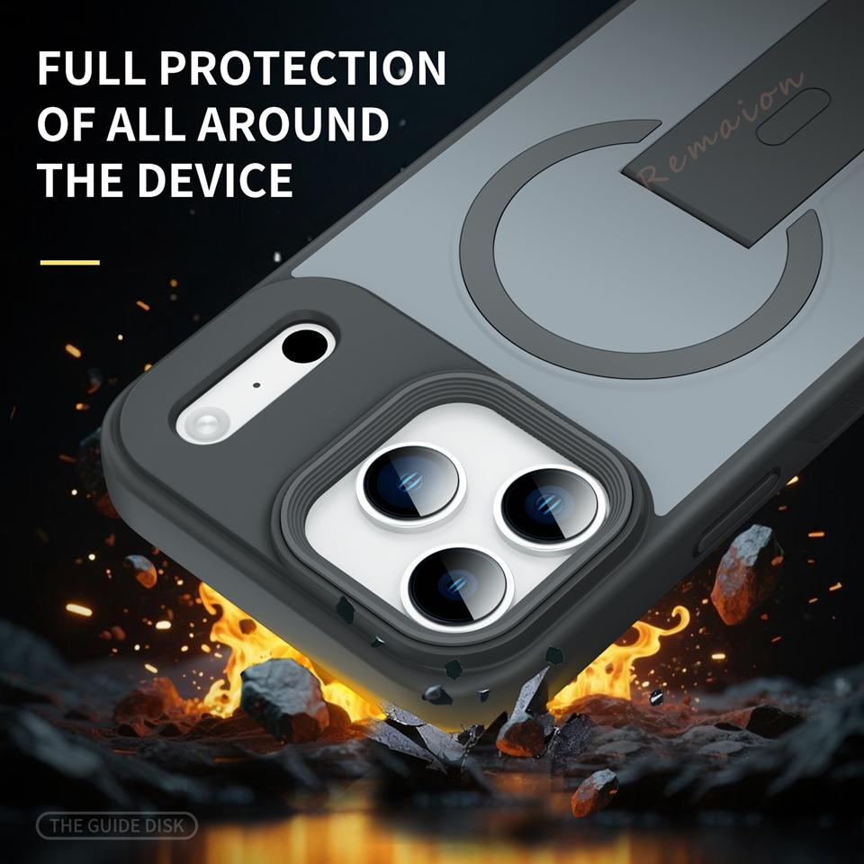 Official Magnetic Phone Case For iPhone 17 11 12 13 14 15 16 17 Pro Max Air 15 16 Plus Magsafe Stand Shockproof Protector Cover
