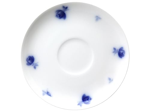 Okura Pottery Mini Blue Rose Morning Cup & Saucer, 295cc, for Coffee and Tea, Microwave and Dishwasher Safe, Made In Japan, 26C/8180